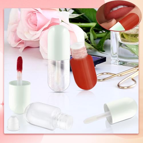 30 Pcs 5ml Lip Gloss Tubes Refillable Round Plastic Tube Vials Mini Lip Balm Bottle Container for Women Girls DIY Cosmetic Travel - Green