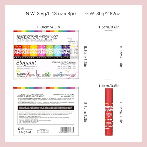 8 Pack Lip Blam Set, Natural Lip Care for Moisturizing Hydrating Repairing Dry - 8 Flavors - Fruits