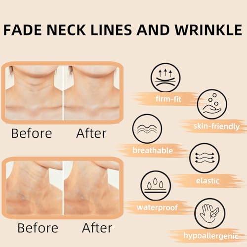 FHH Neck Lift Tape£¬30PCS Instant Neck and Face Lift for Women, Lifting Saggy Skin, Suitable for All Skin Types(6pcs Bands, 30pcs Patches)