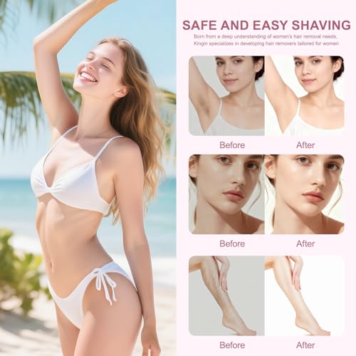 Electric Bikini Trimmer for Women,Personal Shaver for Face,Legs,Underarms,Painless Electric Women's Razor,IPX7 Waterproof,Rinsable Pubic Hair Trimmer,Cordless Portable Rechargeable Remover,Pink