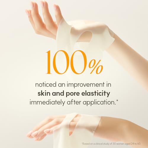 THE FACE SHOP Vita-Toning Vegan Collagen Face Mask, Korean Glass Skin Essential, Hydrogel Mask for Moisturizing & Skin Elasticity, Improves Uneven Tone, 4EA