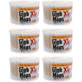 Glob Mops XL 2.0 6 Pack Cotton Swabs, Extra Absorbent, Bamboo Sticks, White