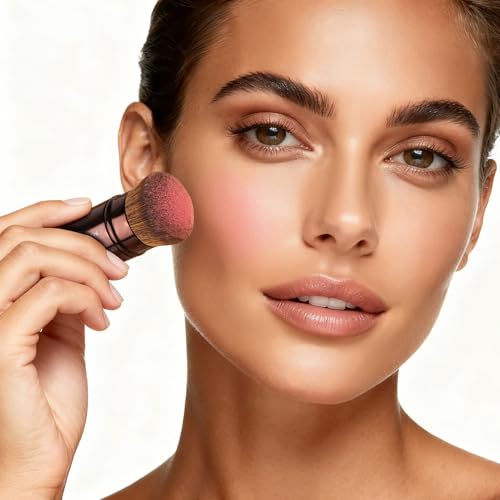 MAANGE 3 PCS Makeup Brushes Double-ended Makeup Brush Set Double Sided Angled Round Top Brush Foundation Contour Blending Concealer (Brown)