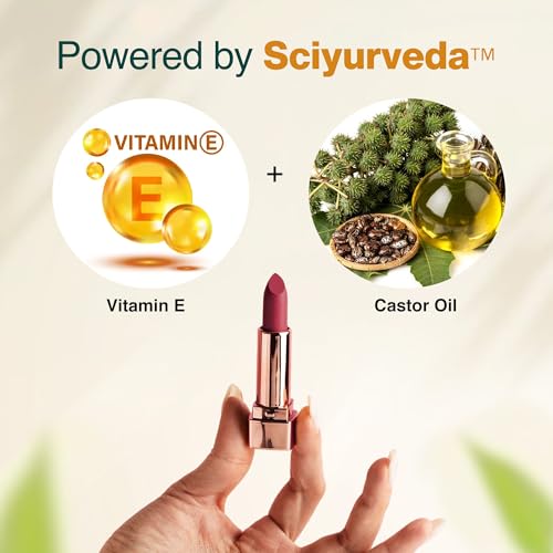 NOURISH MANTRA Creamy Matte Lipstick - Jamun Crush | Non-drying, Highly Pigmented | Matte Finish | Enriched with Castor Oil & Vitamin E | Lipstick for Women | 4 g
