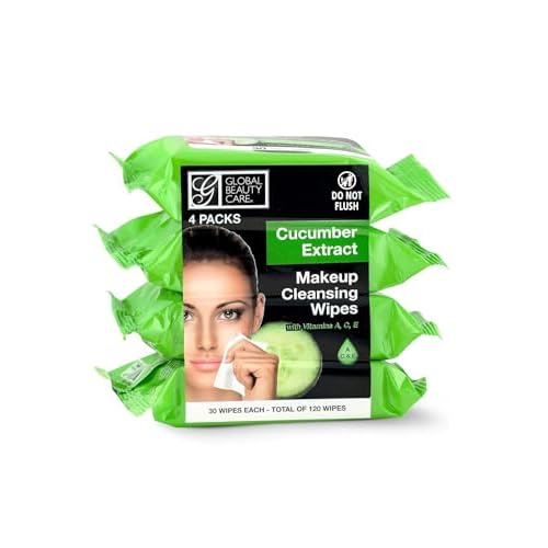 Global Beauty Care Makeup Remover Wipes (120 Count, Cucumber)
