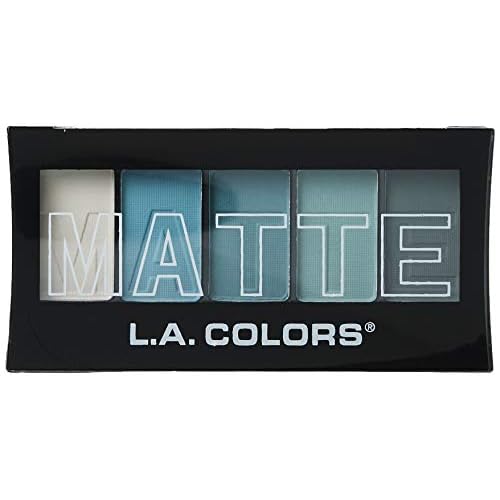 L.A. COLORS 5 Color Matte Eyeshadow Palette, Teal Argyle CEM477 (Pack of 2)