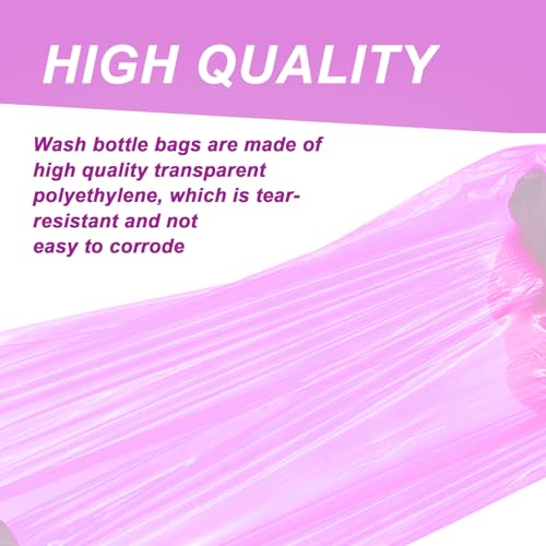 250pcs Tattoo Bottles Bags£¨Pink£© with 3pcs Wash Bottles£¨Pink£© 250ml Disposable Squeeze Watering Tool Sleeves Water Spray Covers for Tattoo Supplies