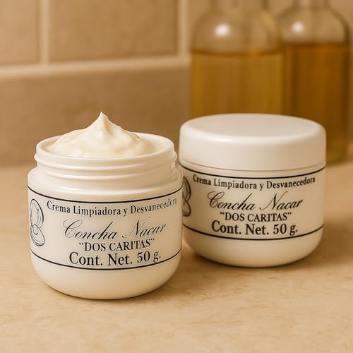 Dos Caritas Concha Nacar Cream with Mother of Pearl - 1.76 Oz Skin Brightening and Cleansing Face Lightening Cream, Brightening & Cleansing Face Cream | Made in Mexico