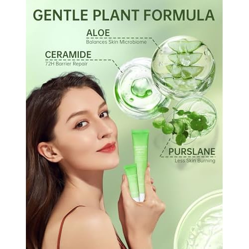 Painless Facial Hair Removal Cream for Women - Sensitive Skin 2-in-1 Kit with Soothing Cream | Upper Lip & Chin Hair Remover | At-Home Depilatory (4 Min, 7 Days Smooth),2.03 Fl Oz