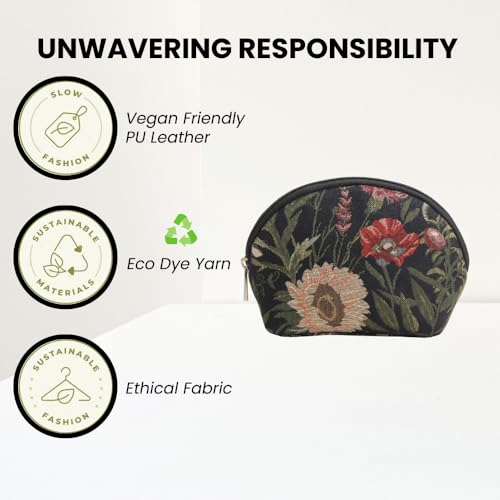 Signare Tapestry Cosmetic Bag Makeup Bag for Women with Floral Design
