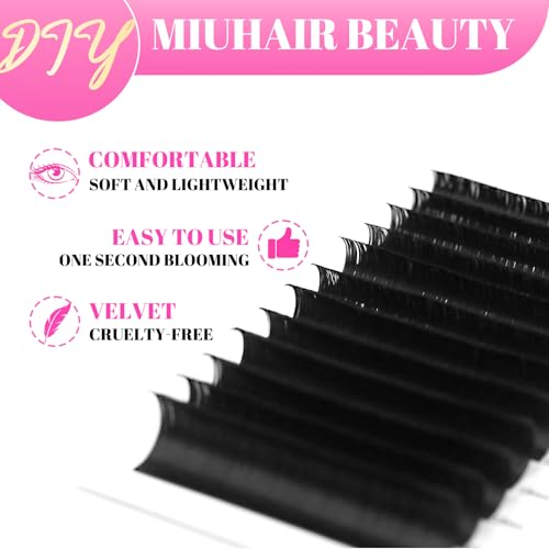 Classic Volume Eyelash Extension 0.05mm Thickness Velvet Single Root Lash Extensions D Curl Individual Professional Salon Lashes Extension for Lash Techs 8-15mm Mixed