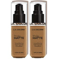 L.A. COLORS Truly Matte Foundation, Warm Caramel CLM362 (Pack of 2)