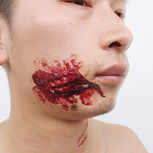 Halloween tattoo stickers, wound, simulated tattoo, scar stickers, knife simulation, waterproof tattoo stickers 24pcs (HL121-141 Message note model£¨total of 24 pcs£©)