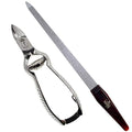 CS13 Large Heavy Duty Toe Nail Clipper for Thick Nails, Manicure and Pedicure & CS19 Large Professional Sapphire Metal Nail File for Fingernail and Toenail, Made in Solingen, Germany