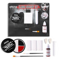 VANERIA Clown Makeup Halloween, Black White Red Cream Face Body Paint for Halloween, SFX Makeup Set with Vampire Teeth & Fake Blood, Clown Art Theater With Brushes