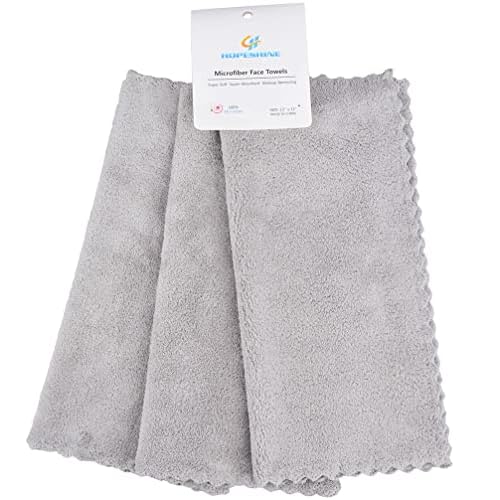 HOPESHINE Face Makeup Remover Cloths Wash Cloth for Face Towels Facial Cleaning Wipes Reusable Soft for Sensitive Skin Erase Mascara, Eyeliner, Foundation, Lipstick with Just Water 12 inch X 12 inch