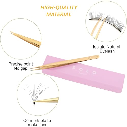 SOLO Straight Tip Lash Tweezer for Eyelash Extensions | Rust-Resistant Eyelash Tweezer for Isolation & Classic Lash Application | Professional Tweezers for Eyelash Extension & Lash Artists