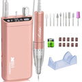 Kredioo Nail Drill, Nail Drills for Professional Acrylic Nails 35000RPM Electric File Machine Rechargeable Portable with 10 Bits Remove Gel Polish Salon Quality Manicure-Gold