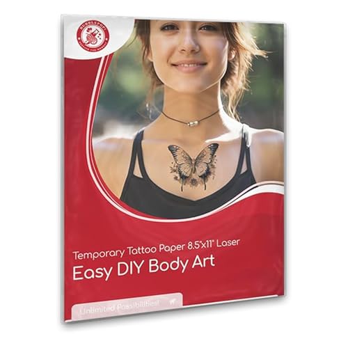 BubblePop! Printable Temporary Tattoo Paper for Laser Printer - Skin-Safe, Water-Resistant Tattoo Paper for Printer - Make Your Own Temporary Tattoos with Blank 8.5x11¡± Sheets - 10 Set