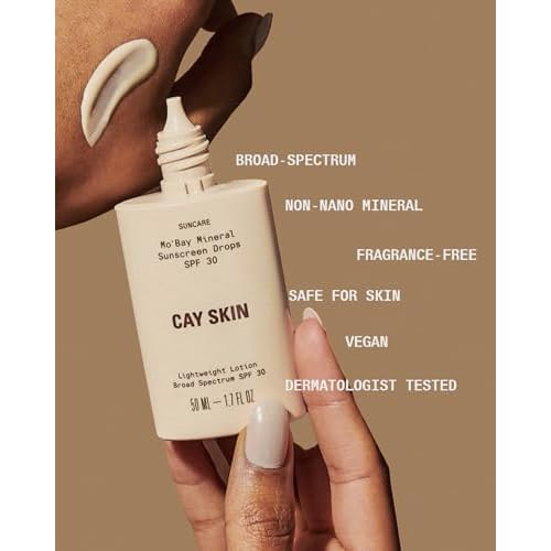 Cay Skin Mo'Bay Mineral Sunscreen Drops SPF 30 ? Broad Spectrum Face Sunscreen & Makeup Primer ? Lightweight, Moisturizing, Reef Safe Lotion with Natural Finish for All Skin Types ? 2-Pack, 1.7 oz.