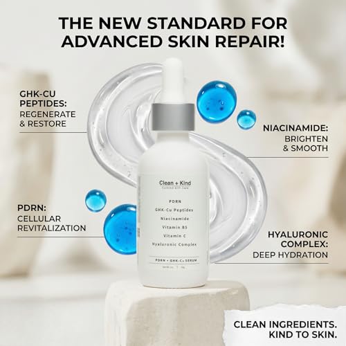 PDRN Serum with GHK-Cu Peptides & Niacinamide ? Lightweight Facial Serum for Firming, Hydration & Skin Renewal ? Salmon DNA?Inspired Formula Helps Improve the Look of Fine Lines, Redness & Dull Skin