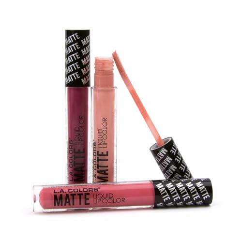 L.A. COLORS Matte Liquid Lip Color, Pumped CLG414 (Pack of 2)