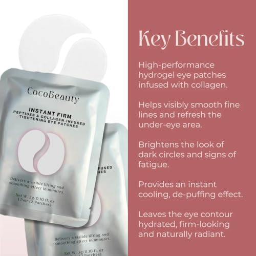 InstaFirm Eye Patches ? Under Eye Mask for Puffiness and Dark Circles ? Topicals Eye Treatment for Women & Men ? Eye Bags Solution ? Hydrating Eye Masks for Health and Beauty (8 pairs)