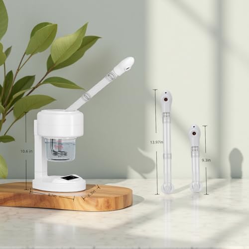 Facial Steamer Nano Ionic Face Steamer, 360 ¡Æ Rotating Portable Spray, Professional Face Steamer for Facial Deep Cleaning, Facial Steamers Home Facial Spa or Vaporizador Facial.(White)