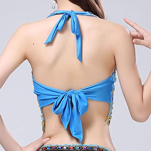 GRAEEN Belly Dance Sequin Crop Top Coin Tassel Rave Carnival Costume Bra Tops for Women