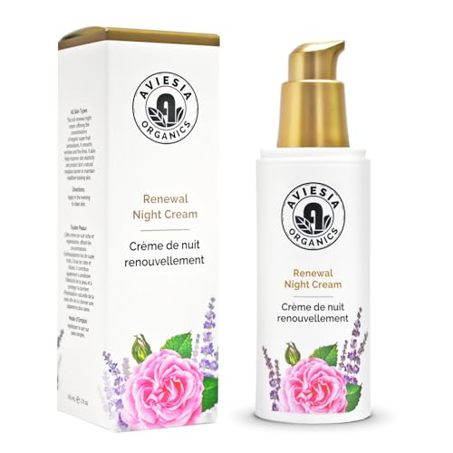 Aviesia Organics Renewal Night Cream - USDA Certified- NO Alcohol. NO Parabens. NO Artificial Fragrance. Deep Moisturizer for Hydrating.Repairing.Replumping .Perfect for dry skin (60ML)