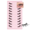 Half Lashes Natural Look Cat Eye Wispy Manga Lashes 10 Pairs Half False Eyelashes