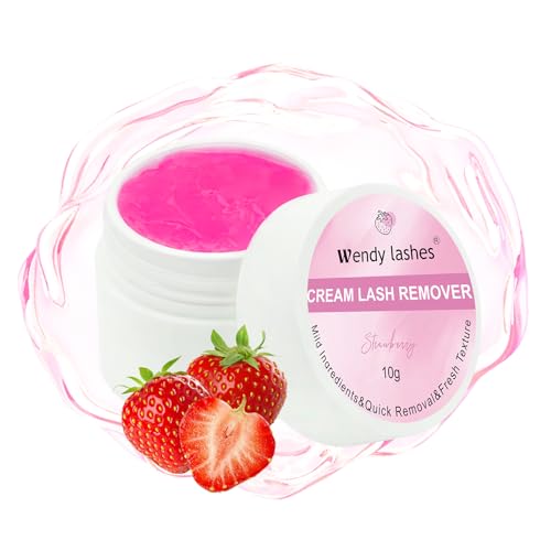 Lash Extension Remover Cream Eyelash Extension Remover Low Irritation Dissolves Powerful Eyelash Glue Remover for Salon Lash Glue Remover(Strawberry 10g)