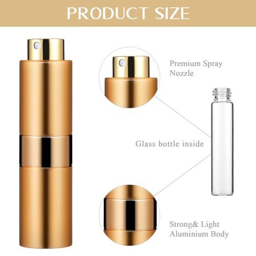 Honeydak 7 Pcs 20 ml Perfume Atomizer Cologne Travel Bottle, Refillable Perfume Portable Atomizer Bottle, Large Empty Sprayer Dispenser for Outgoing Twist Type Pocket Cologne Sprayer