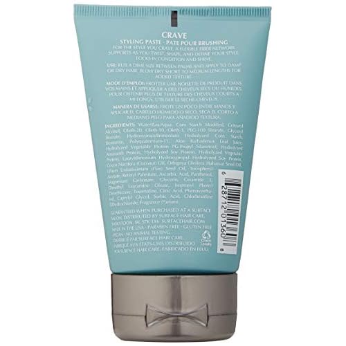 SURFACE Hair Crave Styling Paste, Vegan and Paraben-Free Texture and Definition, Matte-Finish, 4 Fl Oz