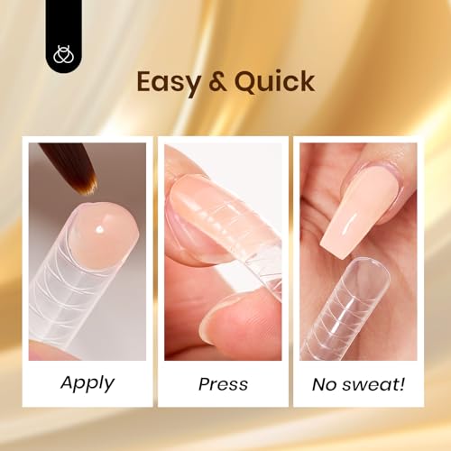 Beetles Poly Nail Extension Gel Kit with UV Lamp+Beetles Neon Gel Nail Polish Set 6 Colors Glitter Purple Pink Black