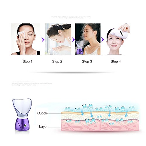 Hann Facial Steamer Professional Sinus Steam Inhaler Face Skin Moisturizer Facial Mask Sauna Spa Steamers with Aromatherapy Diffuser Humidifier Function (Purple)