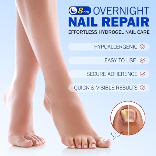Nail Patches 42PCS, Overnight Toenail Treatment Extra Strength Repair Pads, Multi-Purpose for Thick, Cracked & Discoloured Nails, Long-Lasting 8-Hour Repair, Nail Care and Repair for Damaged Nails