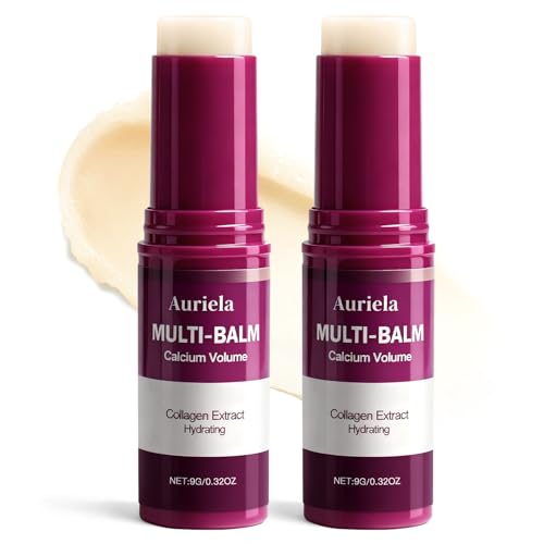 Auriela Calcium Volume Multi Balm,Calcium Multi Balm Stick,Anti Wrinkle,Anti-Aging,Long-Lasting Hydrating, Firming Skin, for Face, Eyes, Lips & Neck(2PCS)