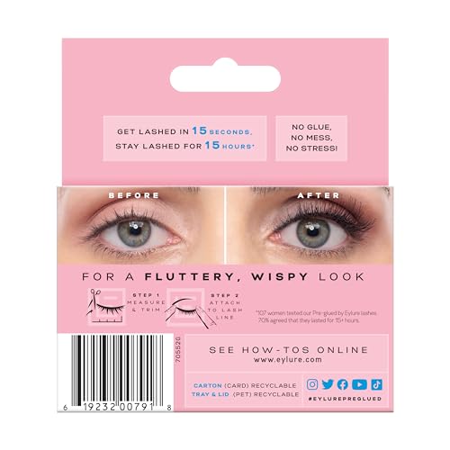 QUEWEL Magnetic Eyelashes 2 Pair Reusable Magnetic Eyelashes with Applicator No Glue Needed Eyelashes Cat Eye Natural Look Lash Clusters Kit Easy to Wear and Remove(A08)