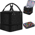 Nail Polish Organizer Case Hold 42 Bottles (15 ml) and Nail Lamp, Nail Organizers and Storage for Nail Supplies, Double Layer Nail Bag Organizer Case with Handle