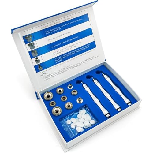 Elitzia 9 Tips 3 Wands Quality Diamond Dermabrasion Replacements Remove Wrinkles Blackheads Fine Lines ETL06C (Stainless Steel)