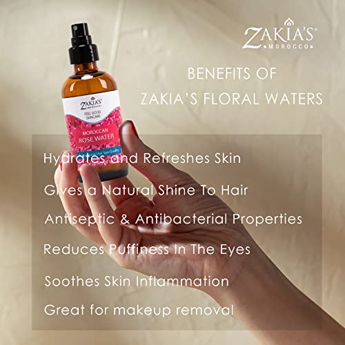 HYDROSOL Water Collection (Rose Water, 4 oz) - Moroccan Rose Water for Face & Hair - 4 oz