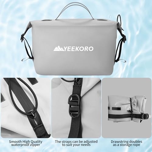 Waterproof Toiletry Bag for Travel, Zipper Styles, 40D Nylon Toiletry Organizer Bags with Shoulder Straps for Men Women, Travel Accessories£¨2 PACK,Grey