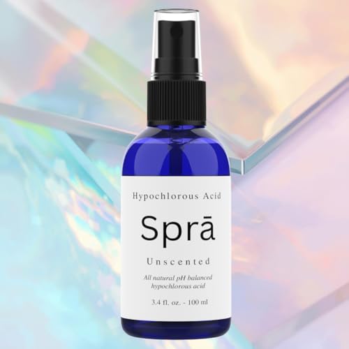 Spra Gentle Hypochlorous Acid Spray | Facial Mist for Acne, Redness Reduction, & Sensitive Skin | Multi-Use for Tattoo Aftercare, Piercings & Skin Relief | TSA Travel Size, Made in USA, 3.4 oz