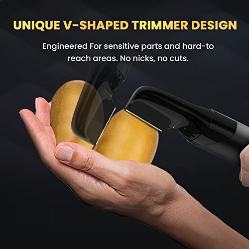 Body Trimmer for Men, Includes 2 Quick Change Trimmer Heads Electric Body Groomer Shavers