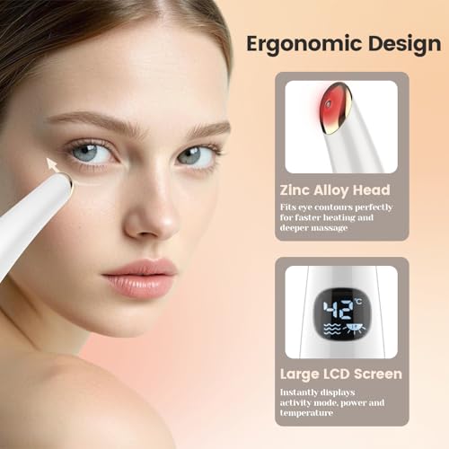 Eye Lift Wand, 3 Modes Eye Massager Wand, Eye Massager for Dry Eyes, Dark Circles and Puffiness, Eye Lifting Device for Fine Lines, Black