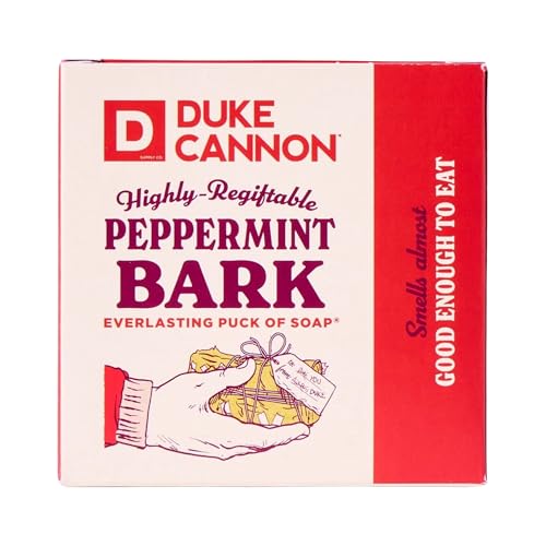 Duke Cannon Peppermint Bark Soap for Men ? Refreshing Holiday Scent, Long-Lasting Puck of Soap, 5 oz Bar