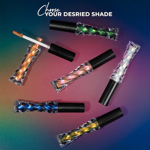 Profusion Cosmetics Liquid Eyeshadow - Prismatic Chrome 6 Stunning Shades, Intense Pigment and Lightweight Texture, Blendable & Long-Wearing Formula, Vegan & Cruelty-Free Eye Makeup (Insomnia)