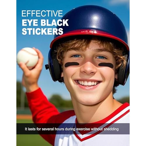 48 Pairs Eye Black Stickers, Breathable Sports Eye Strips Baseball Football Softball Face Eyeblack Stickers for Party Game Sport Supplies, Baseball Mom Accessories