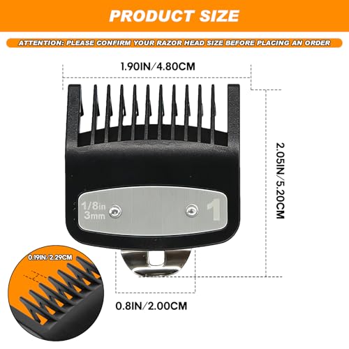 3 Pack Replacement Fit for Wahl Clipper Guards Set? Compatible with 1/2 clipper guards, 1 clipper guards, Metal Guide Comb Attachment 1/16"(1.5 mm), 1/8" (3.0 mm), for Barbers and Stylists, Black